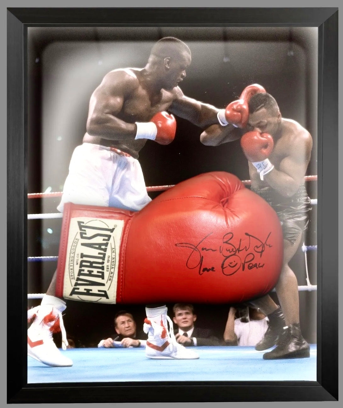 James Buster Douglas Signed Everlast Red Full Size Boxing Glove w/Tyson KO  2-11-90 - Schwartz Authenticated