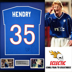 Rangers FC Colin Hendry Autographed 35 Football Shirt with Certificate of Authenticity
