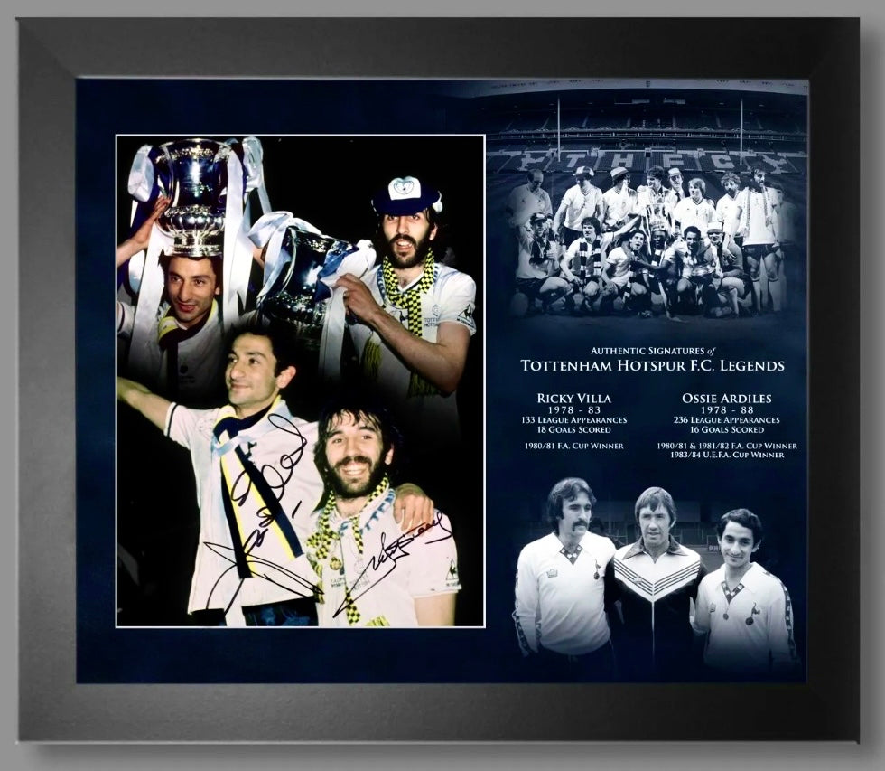 Tottenham Hotspur FC Legends Ricky Villa and Ossie Ardiles Autographed Photo with Certificate of Authenticity