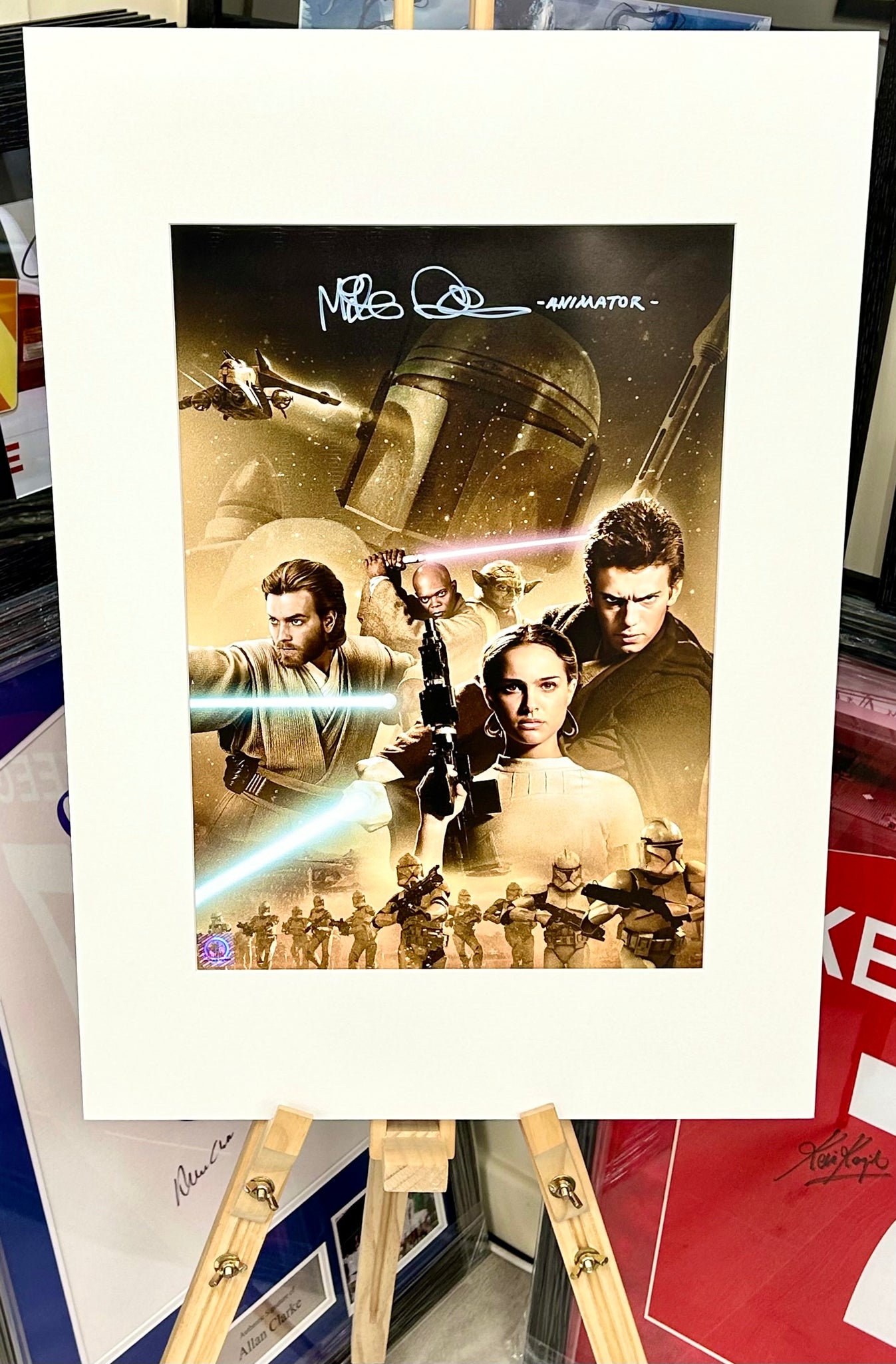 Star Wars: Attack of the Clones Mike Quinn Hand Signed Film Posters with Triple Layer Authenticity