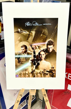 Star Wars: Attack of the Clones Mike Quinn Hand Signed Film Posters with Triple Layer Authenticity