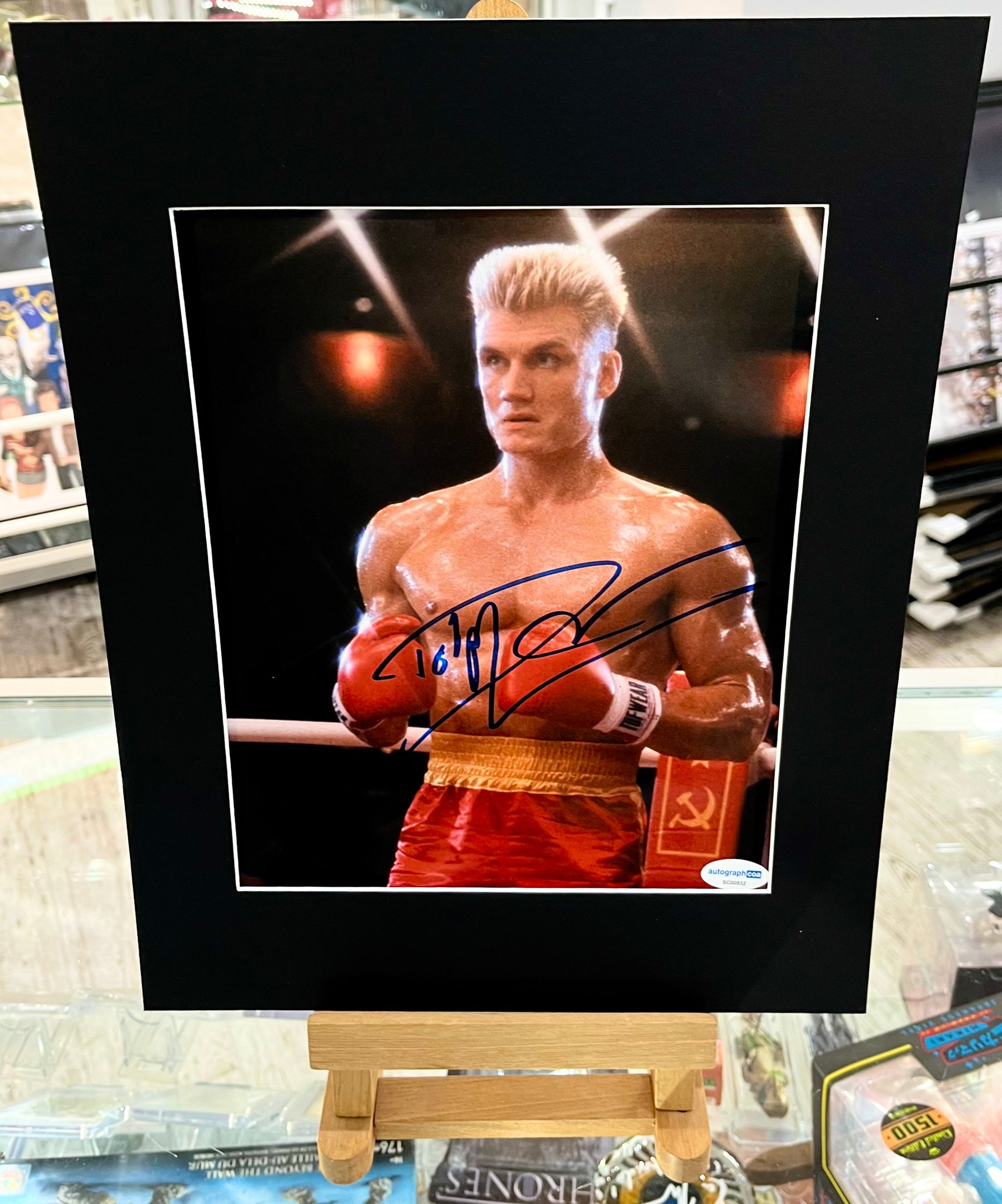 Rocky IV Dolph Lundgren Hand Signed Autographed 10” x 8” Photo with Double Layer Authenticity
