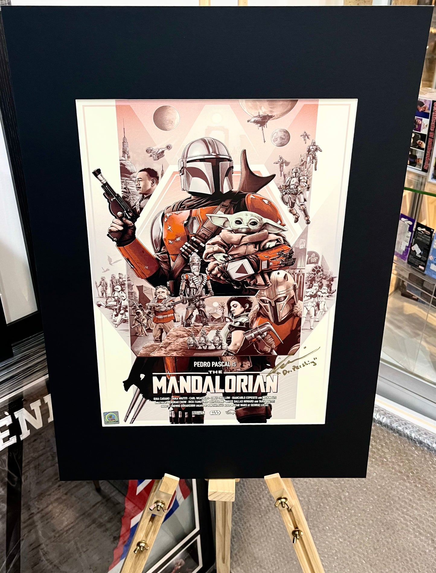 Star Wars The Mandalorian Omid Abtahi Hand Signed Poster