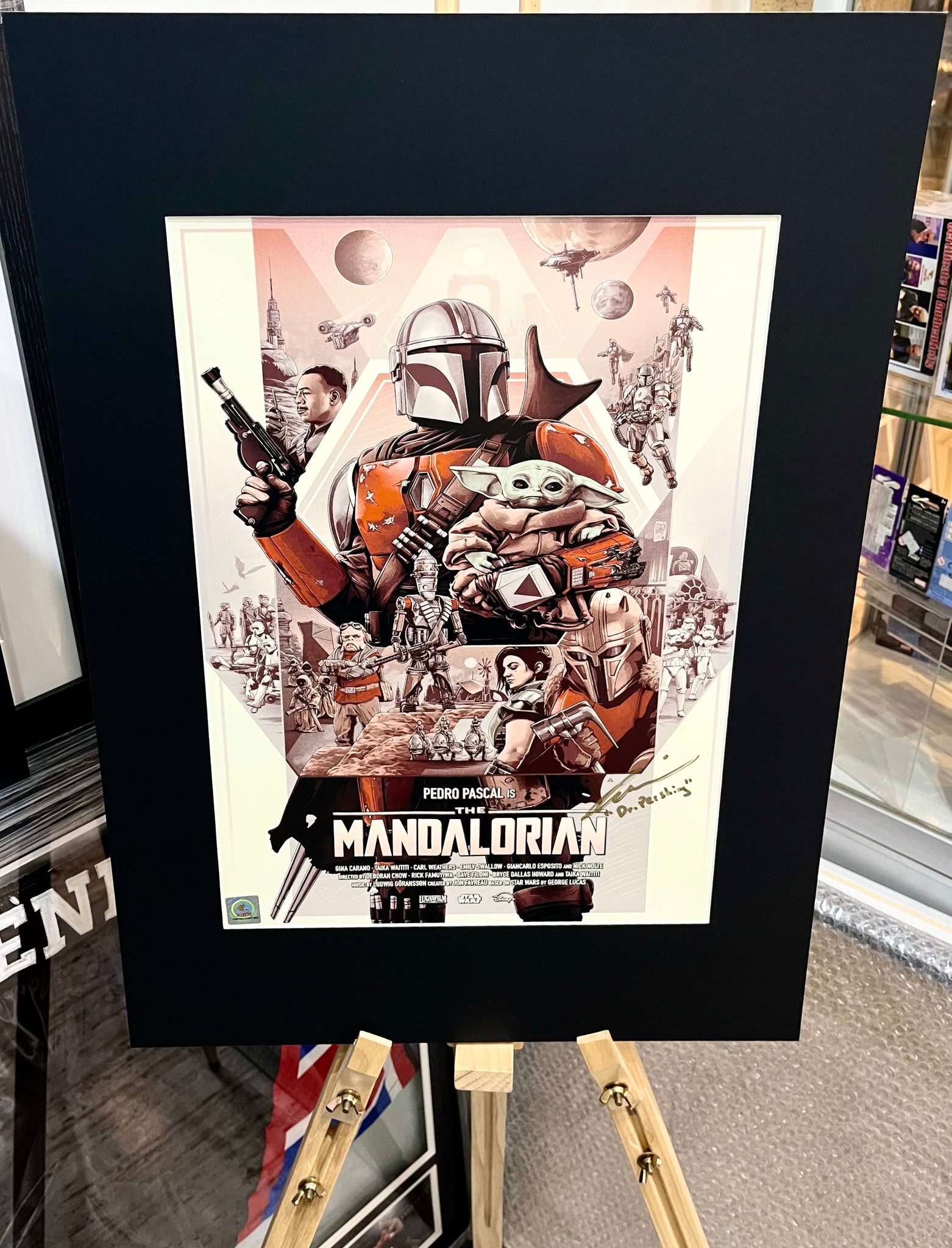 Star Wars The Mandalorian Omid Abtahi Hand Signed Autographed Poster with Triple Layer Authenticity