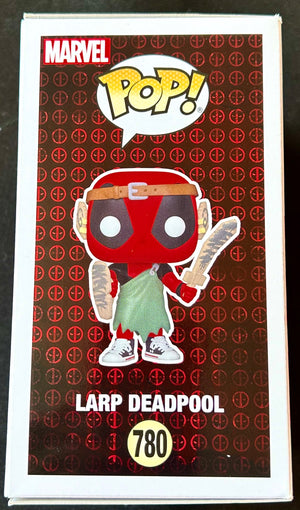 Marvel Larp Deadpool 780 Funko POP! with Hand Painted Sketch and Eclectic Double Layer Authenticity