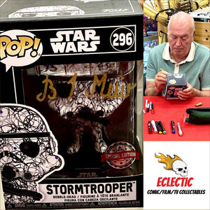 Star Wars Brian Muir Hand Signed Futura Stormtrooper Special Edition 296 Funko POP! with Triple Layer Authenticity