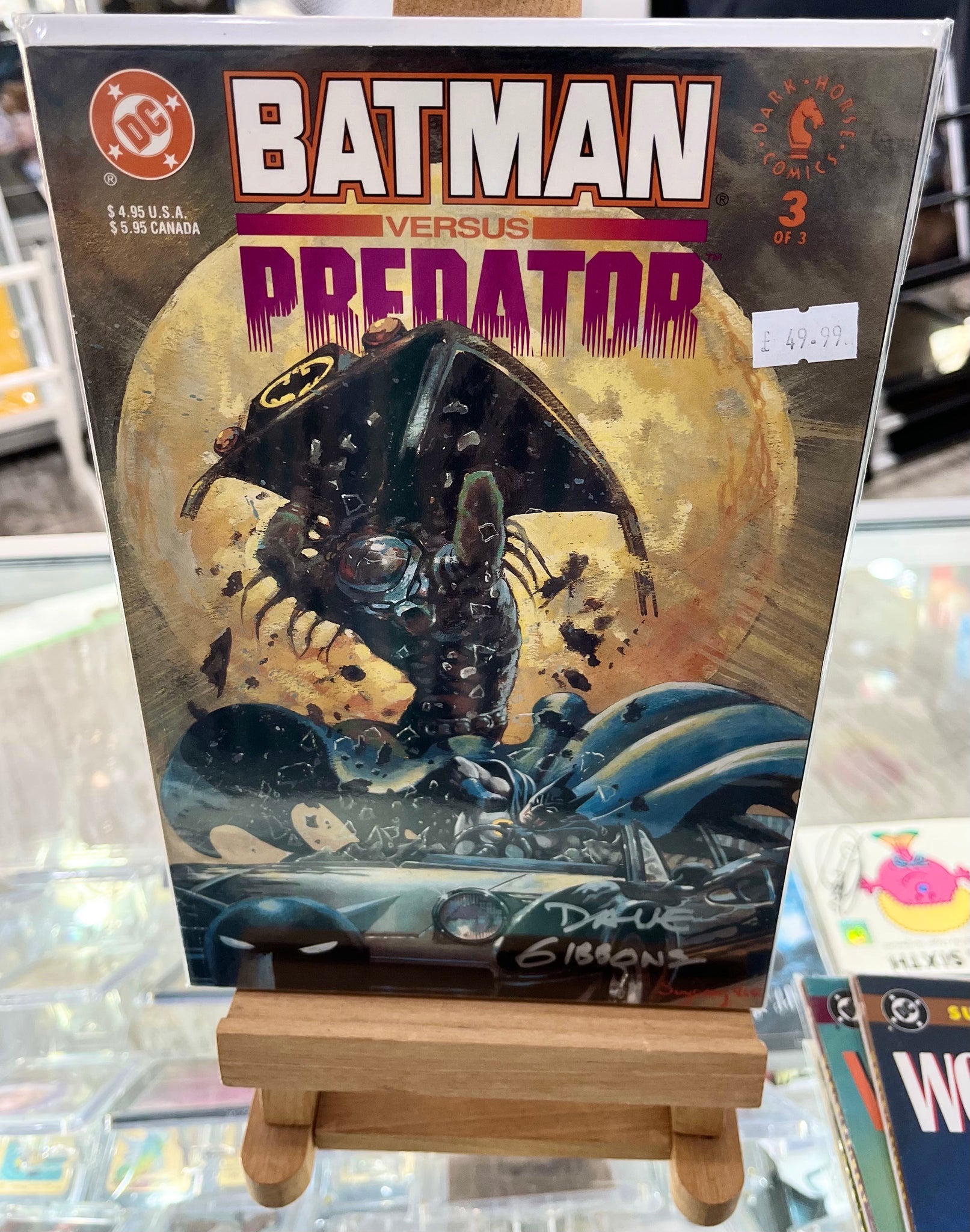Batman versus Predator Dave Gibbons Autographed DC Comics with COA