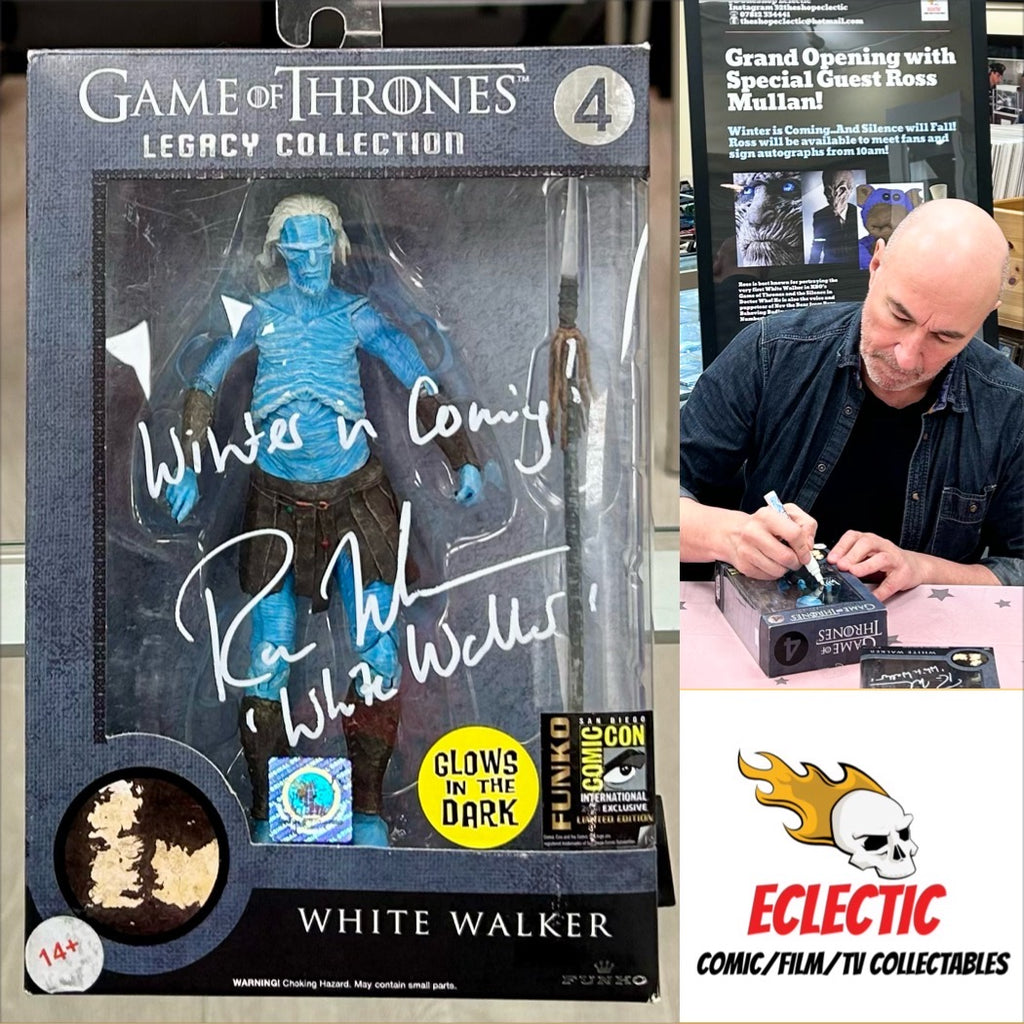 Game of Thrones Legacy Collection White Walker Ross Mullan Autographed SDCC Exclusive Funko Figure with Triple Layer Authenticity