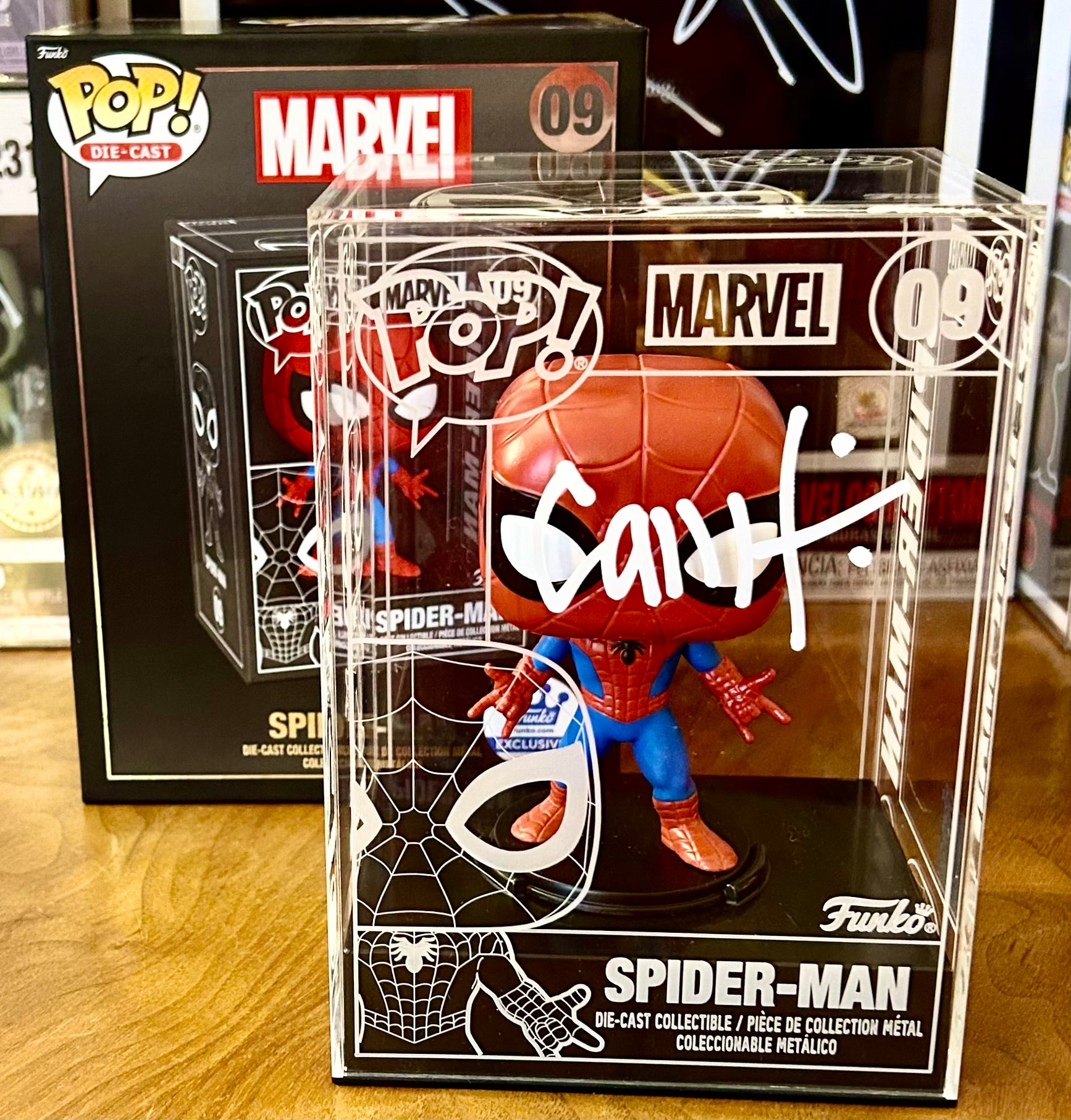 Marvel Spider-Man Cam Smith Hand Signed 09 Die-Cast Funko Exclusive POP! with Double Layer Authenticity