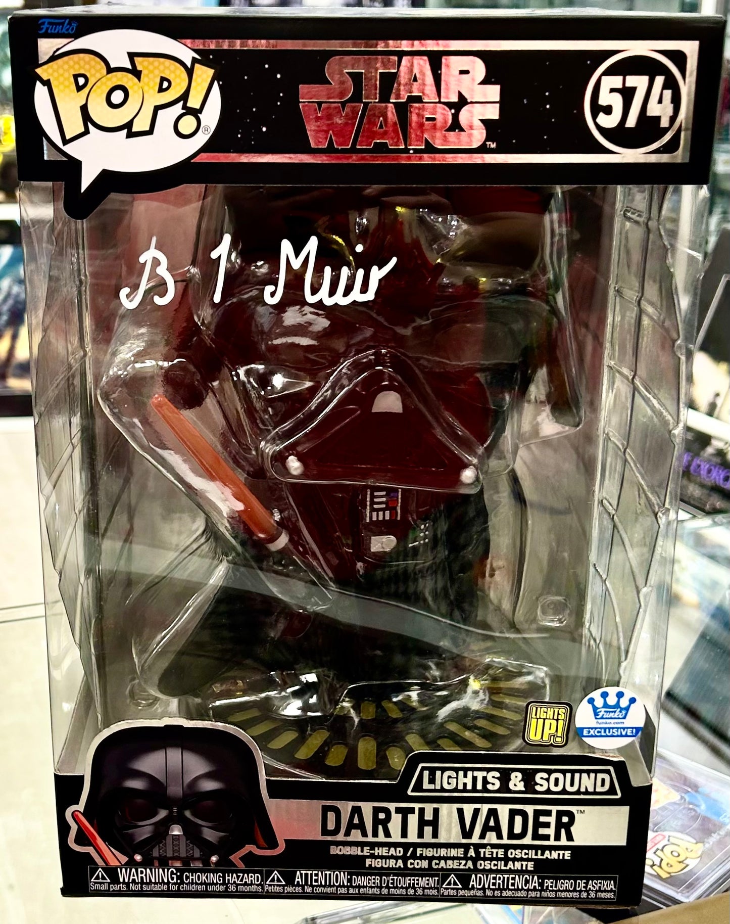 Star Wars Brian Muir Hand Signed Darth Vader Jumbo 574 Funko POP!