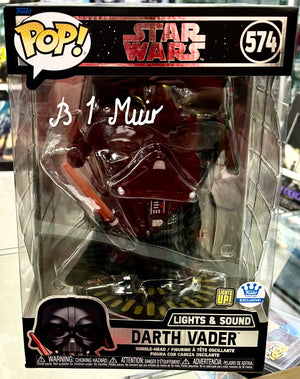 Star Wars Brian Muir Hand Signed Darth Vader Jumbo 574 Funko POP! with Triple Layer Authenticity