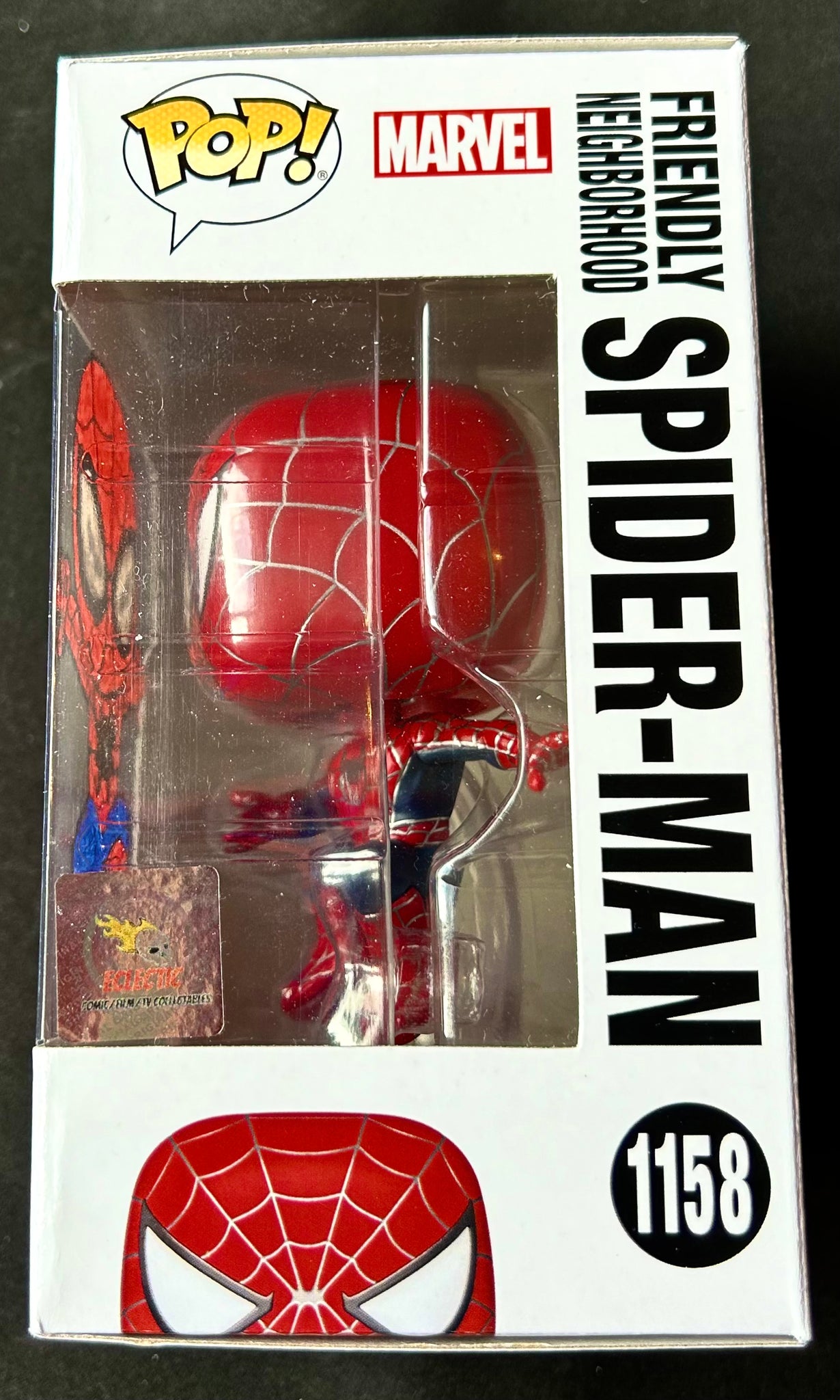 Marvel Spider-Man No Way Home Friendly Neighbourhood Spider-Man 1158 Funko POP! with Hand Painted Sketch and Eclectic Double Layer Authenticity