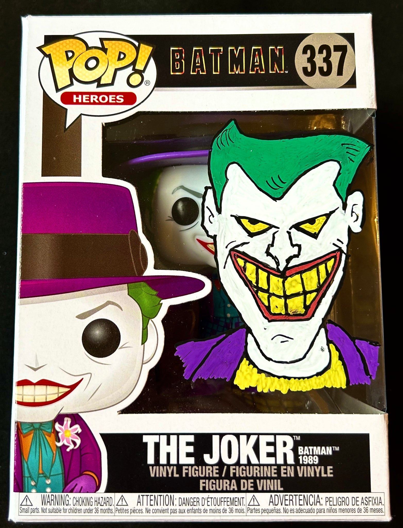 Batman 1989 DC The Joker 337 Funko POP! with Hand Painted Sketch and Eclectic Double Layer Authenticity