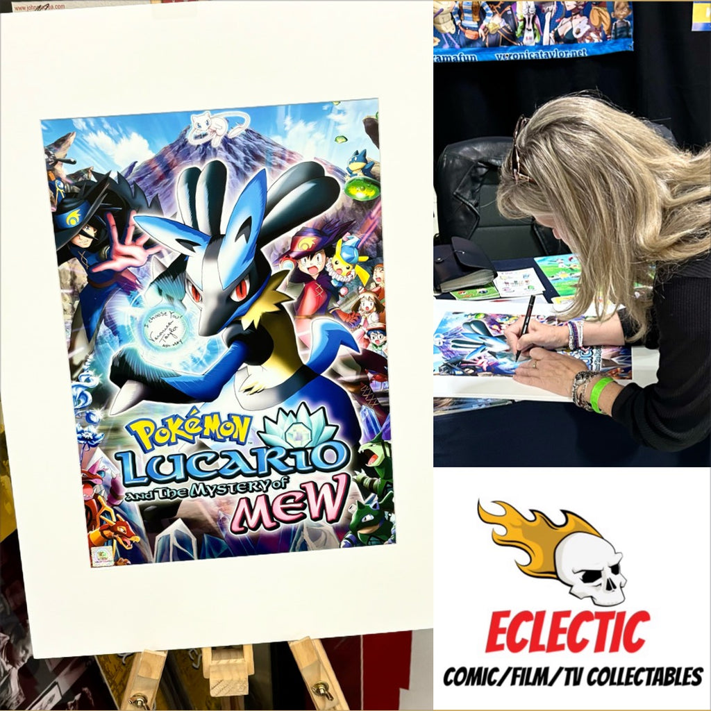 Pokemon Lucario and the Mystery of Mew Veronica Taylor Hand Signed Film Poster with Eclectic Authenticity