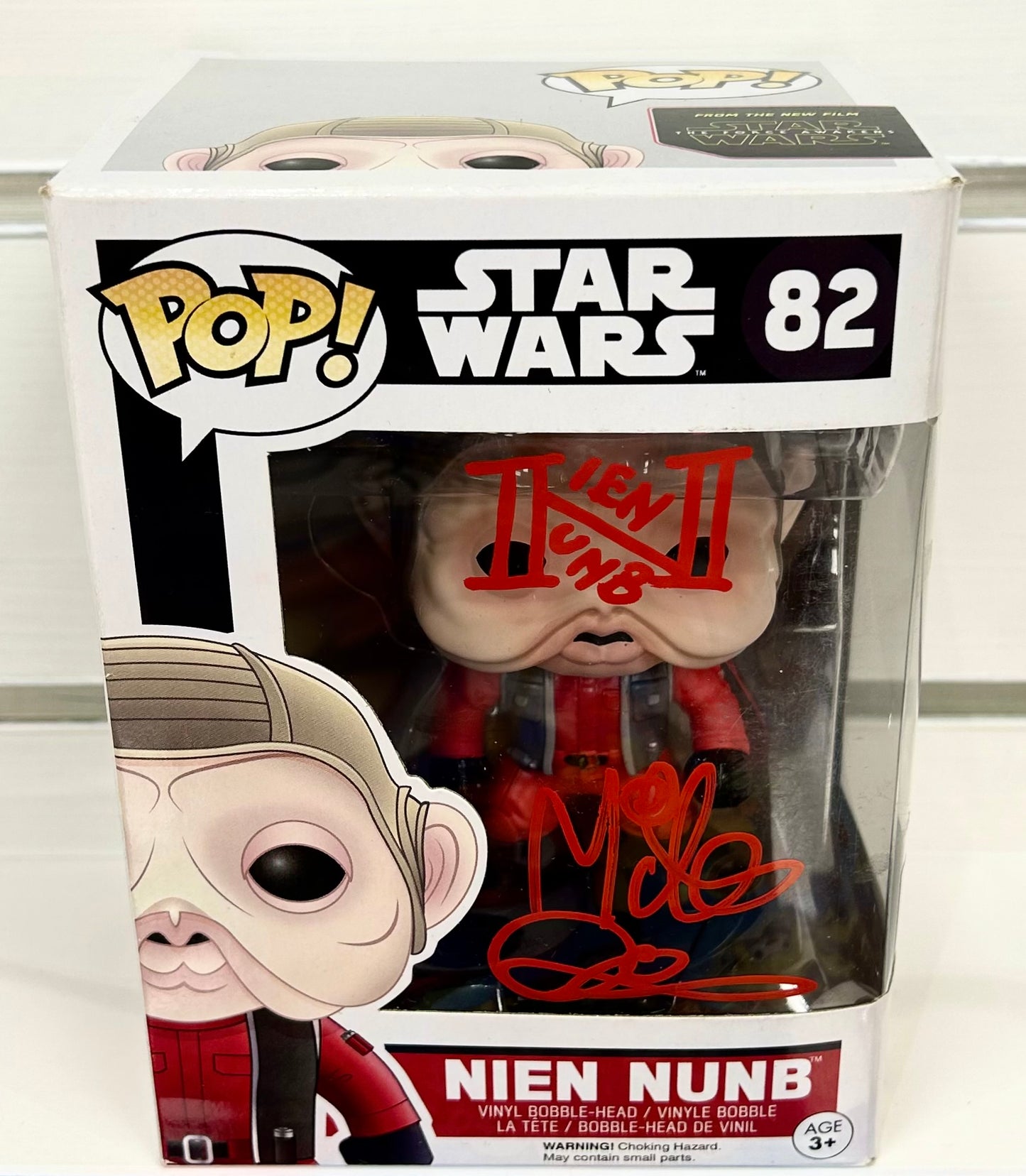 Star Wars Nien Nunb Mike Quinn Hand Signed 82 Funko POP!