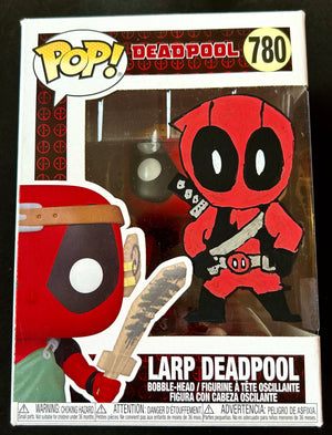 Marvel Larp Deadpool 780 Funko POP! with Hand Painted Sketch and Eclectic Double Layer Authenticity