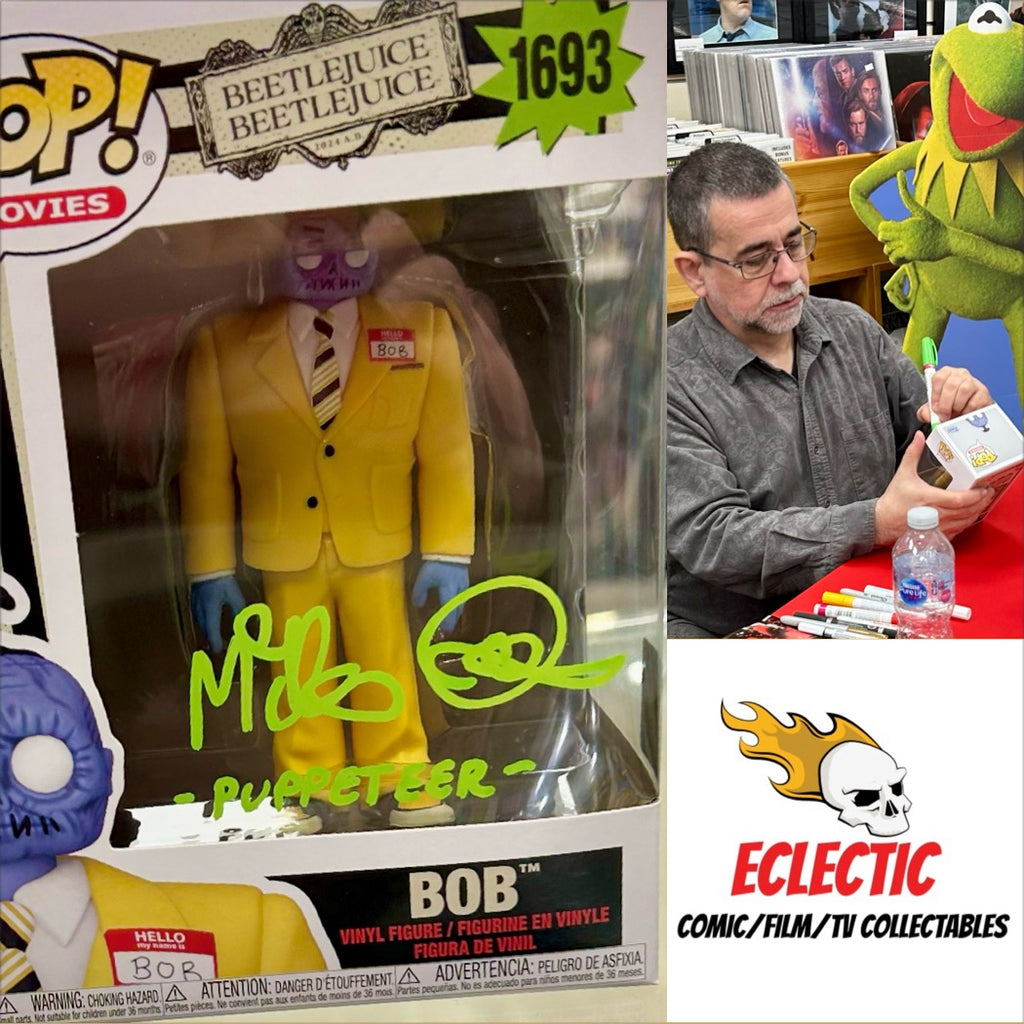 Beetlejuice Beetlejuice Bob Mike Quinn Hand Signed 1693 Funko POP! with Triple Layer Authenticity