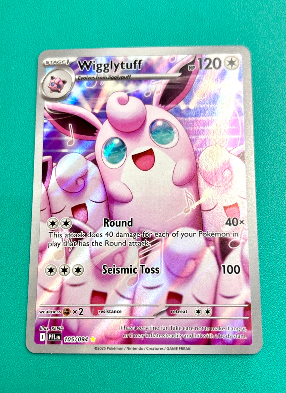 Wigglytuff 105/094 Phantasmal Flames Rare Full Art Illustration Holo Pokemon Card