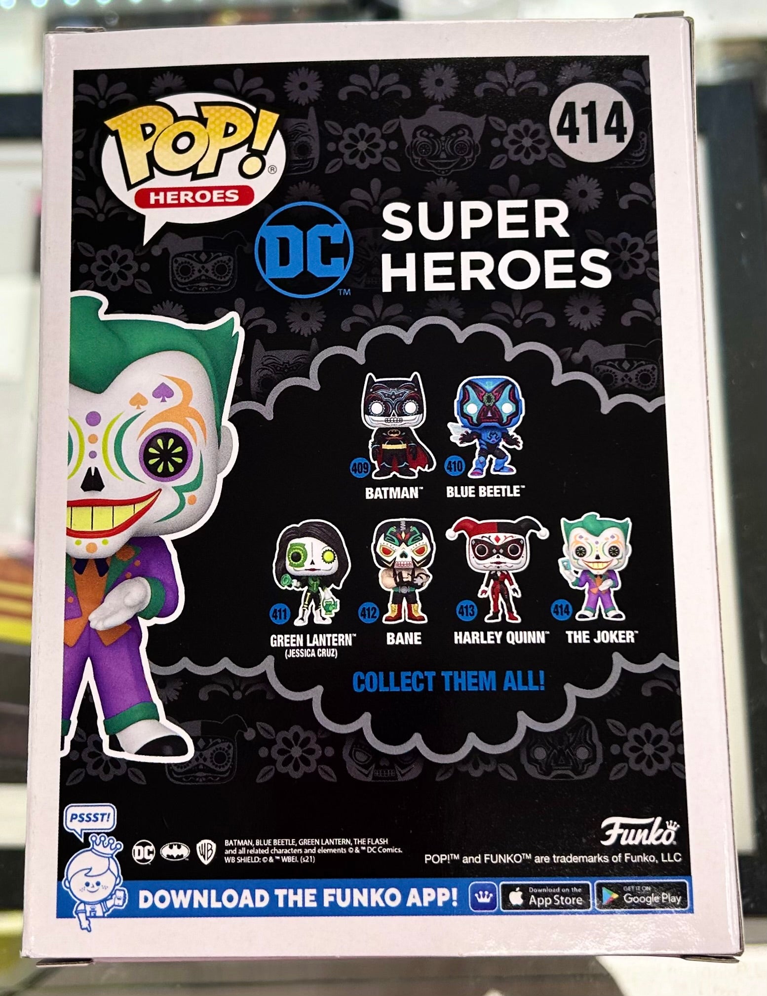 DC Super Heroes The Joker GITD Special Edition John Higgins Hand Signed 414 Funko POP! with Eclectic Authenticity