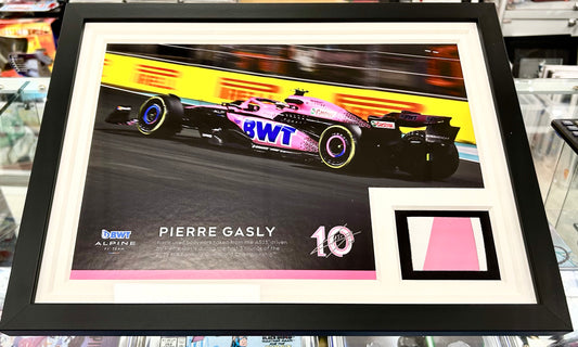 Alpine BWT F1 2023 Pierre Gasly Autographed Race Used Livery Bodywork Photo Montage with COA