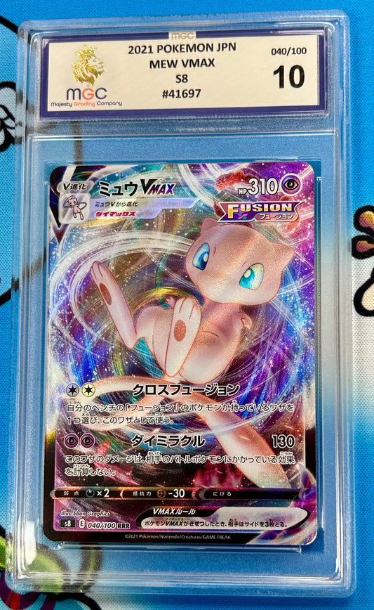 Mew VMAX 040/100 2021 Fusion Arts RRR S8 MGC Graded 10 Japanese Pokemon Card