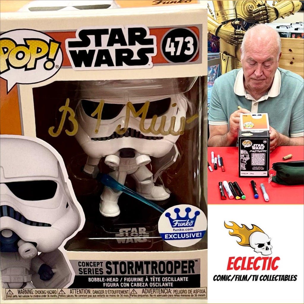 Star Wars Brian Muir Hand Signed Concept Series Stormtrooper Funko Exclusive 473 Funko POP! with Triple Layer Authenticity