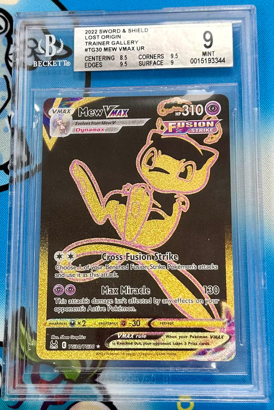 Mew VMAX Sword & Shield 2022 Lost Origin Trainer Gallery #TG30 Beckett Graded 9.0 Pokemon Card