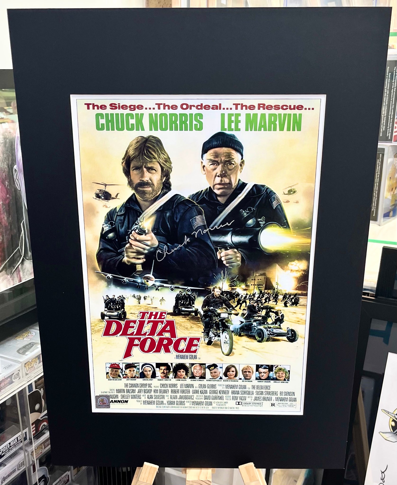 The Delta Force Chuck Norris Autographed Film Poster with Triple Layer Authenticity