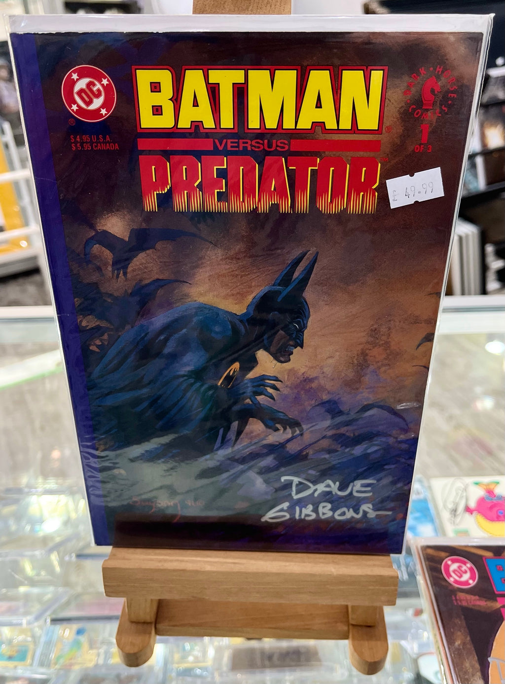 Batman versus Predator Dave Gibbons Autographed DC Comics with COA
