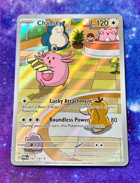 Chansey Twilight Masquerade 187/167 Holo Illustration Rare Pokemon Card