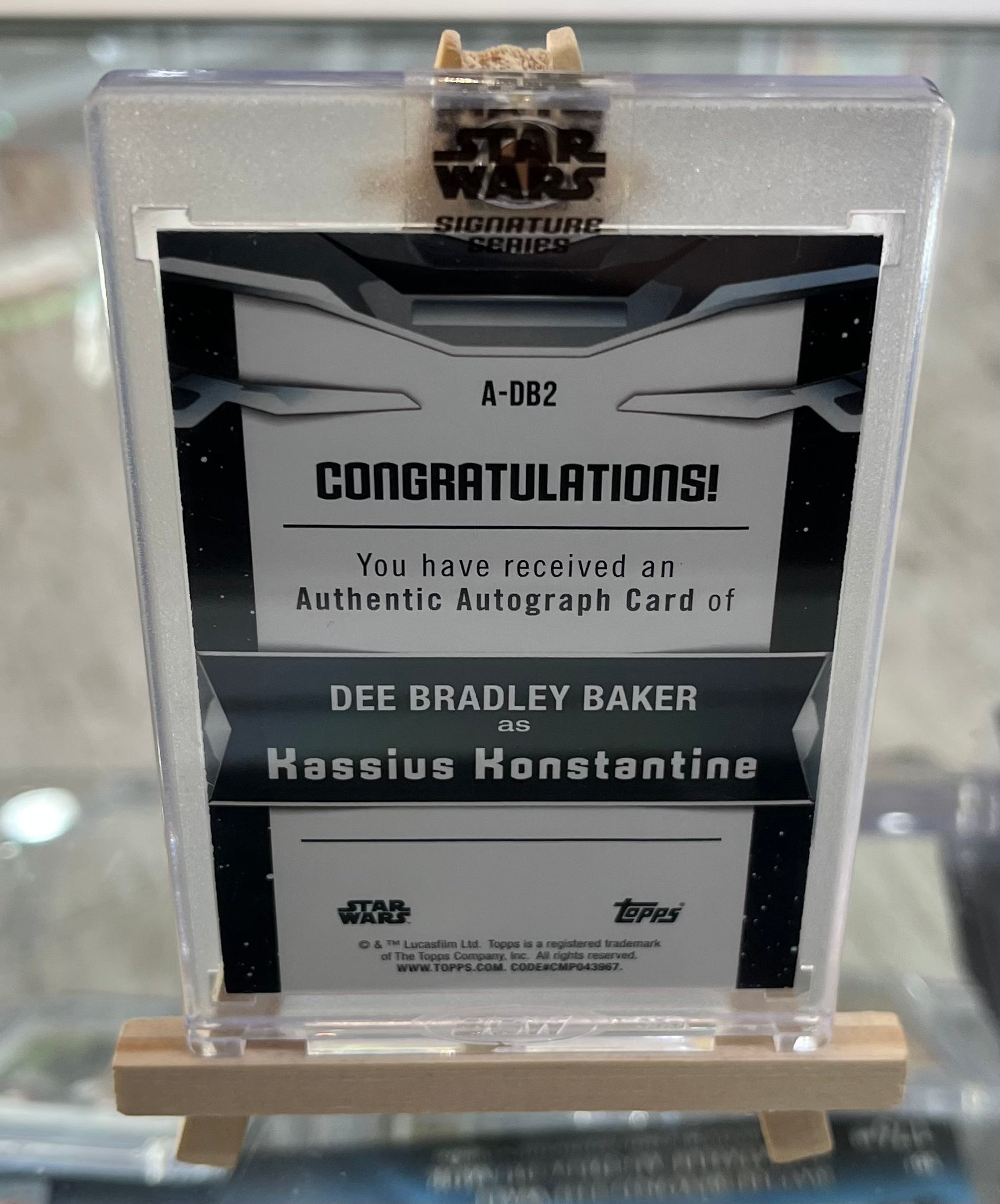 Star Wars Topps Authentic Autograph Card - Dee Bradley Baker as Kassius Konstantine