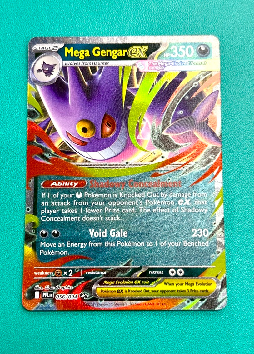 Mega Gengar ex 056/094 Phantasmal Flames Illustration Holo Pokemon Card