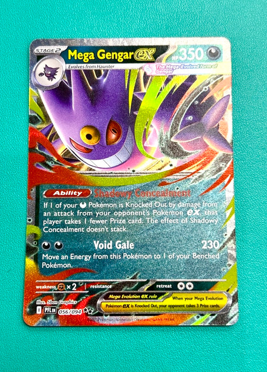 Mega Gengar ex 056/094 Phantasmal Flames Illustration Holo Pokemon Card
