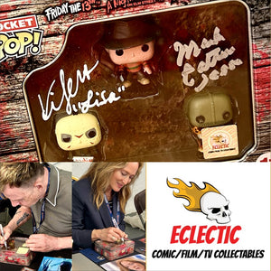 A Nightmare on Elm Street/Friday the 13th/Trick ‘r Treat Mark Patton & Kim Myers Hand Signed Funko Pocket POP! Horror Tin with Eclectic Authenticity