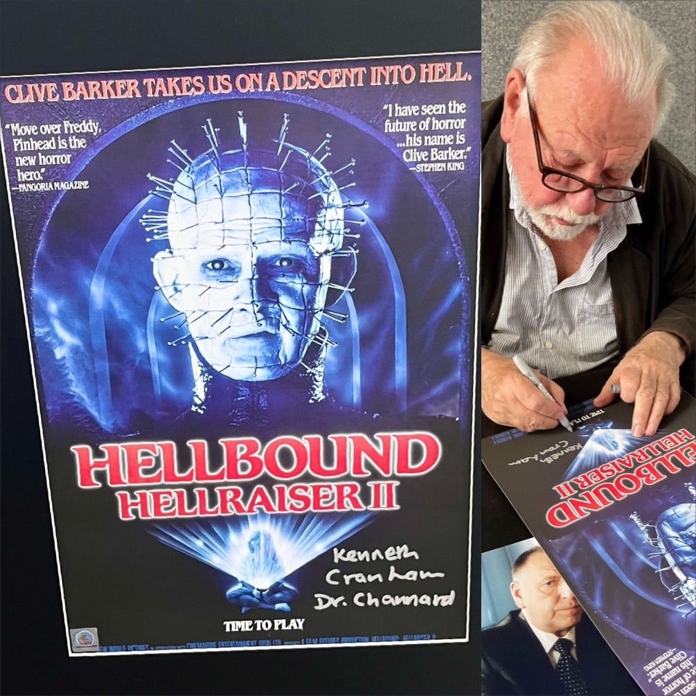 Hellbound: Hellraiser II Kenneth Cranham Autographed Film Poster with Triple Layer Authenticity