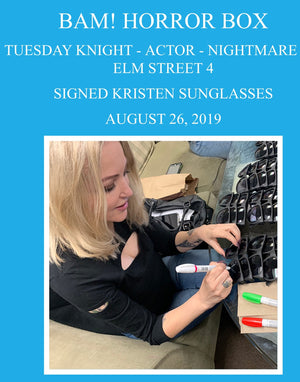 A Nightmare On Elm Street 4: The Dream Master Tuesday Knight Autographed Sunglasses With Bam! Horror