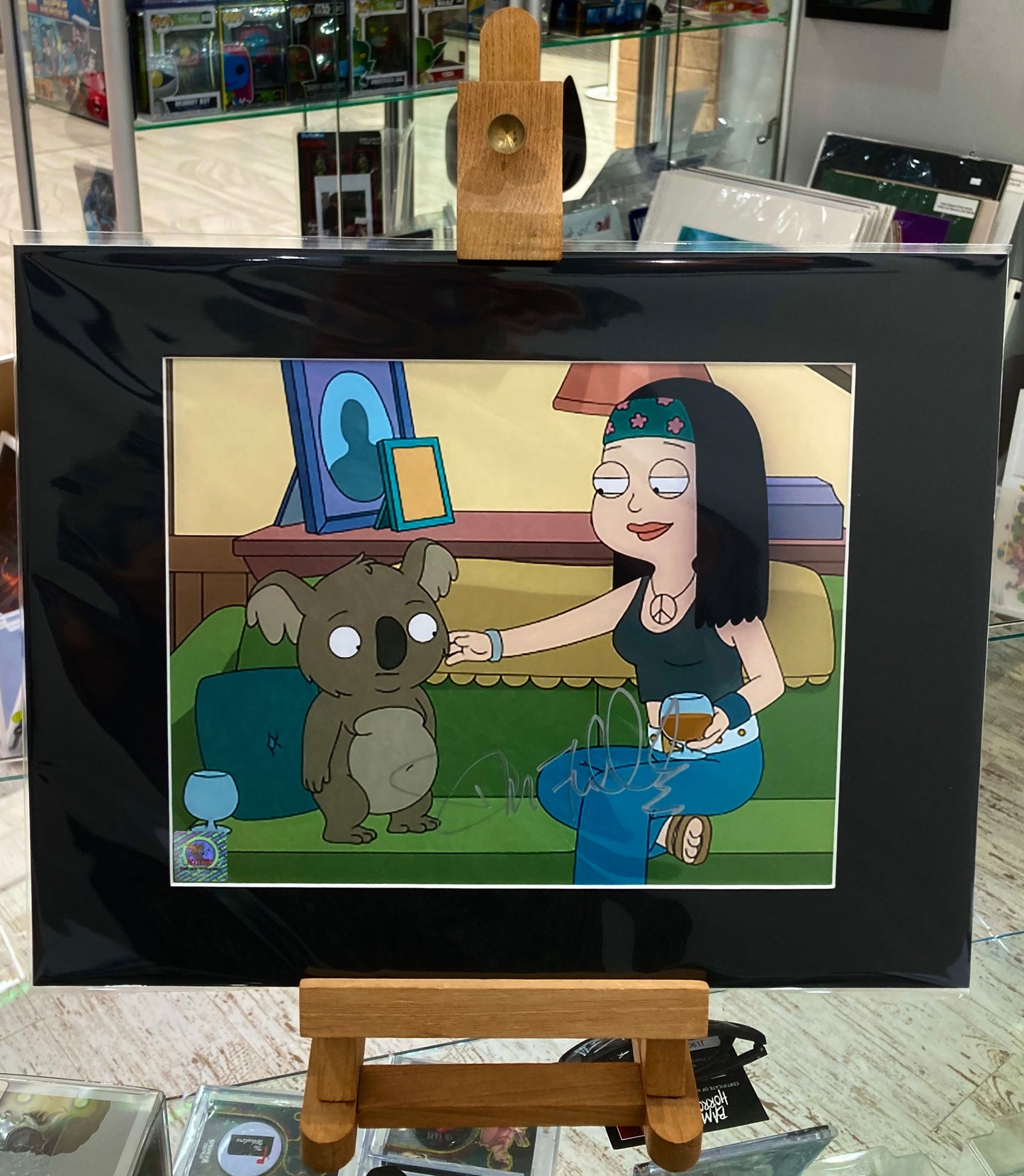 American Dad Reginald the Koala Donald Fullilove Hand Signed Mounted Photo