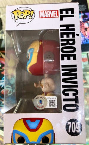 Marvel Lucha Libre Edition El Heroe Invicto Mick Wingert Autographed 709 Funko POP! with Beckett Authenticity