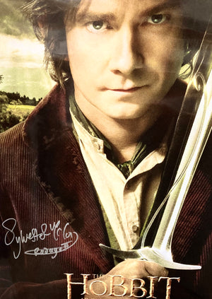 The Hobbit An Unexpected Journey Sylvester McCoy Autographed Film Poster with Triple Layer Authenticity