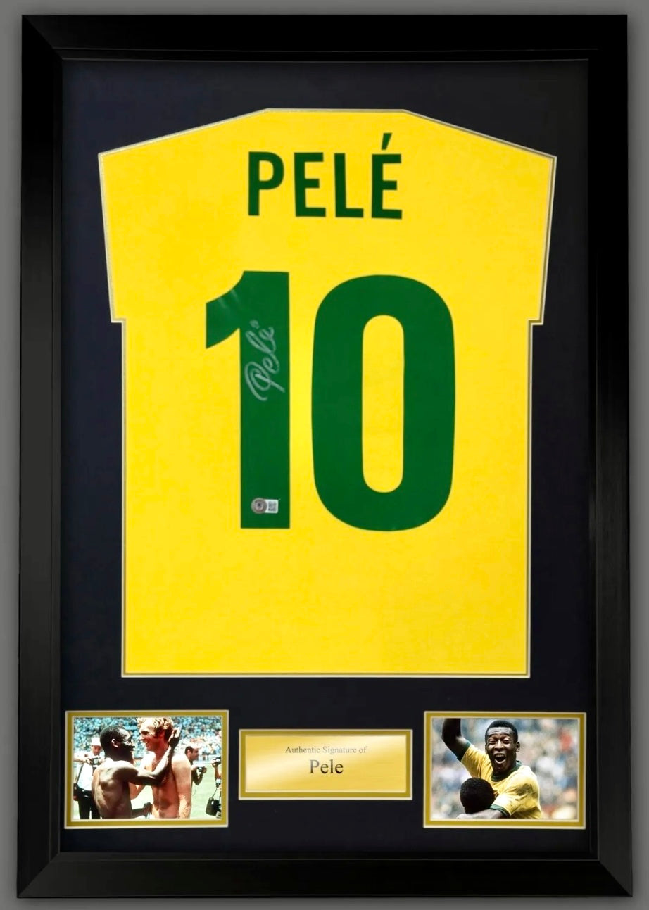 Brazil Pele Autographed 10 Football Shirt with Certificate of Authenticity