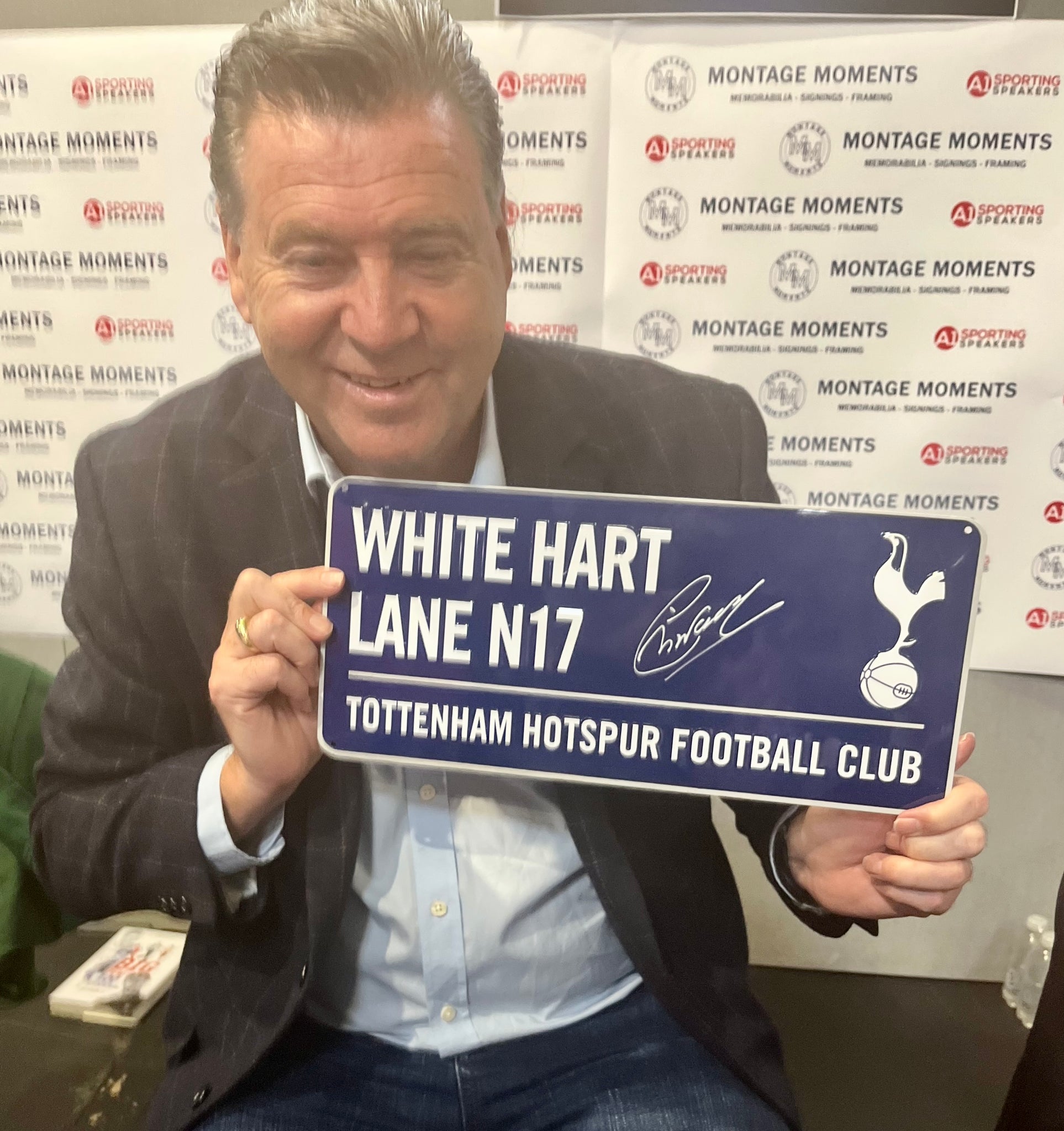 Tottenham Hotspur FC White Hart Lane N17 Chris Waddle Autographed Street Sign with Triple Layer Authenticity