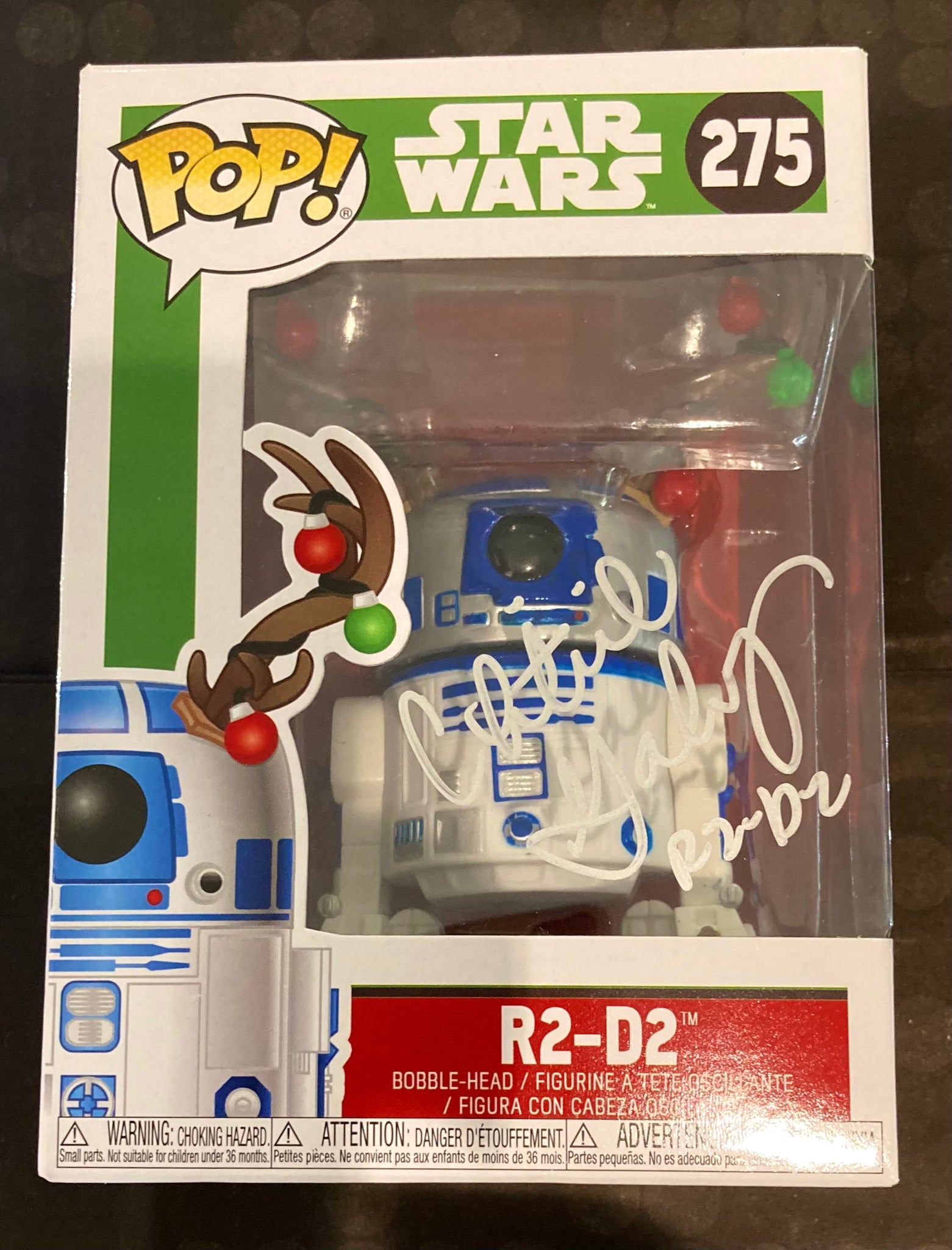 Star Wars Holiday R2-D2 Christine Galey Autographed 275 Funko POP! with Triple Layer Authenticity