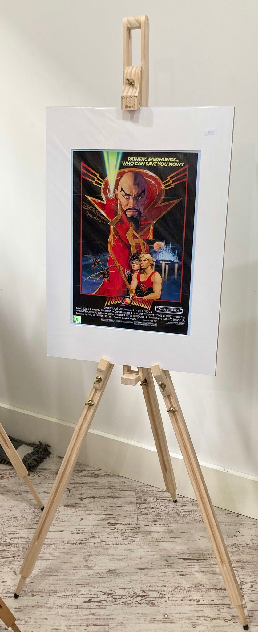 Flash Gordon John Simpkin Autographed Film Poster with Triple Layer Authenticity