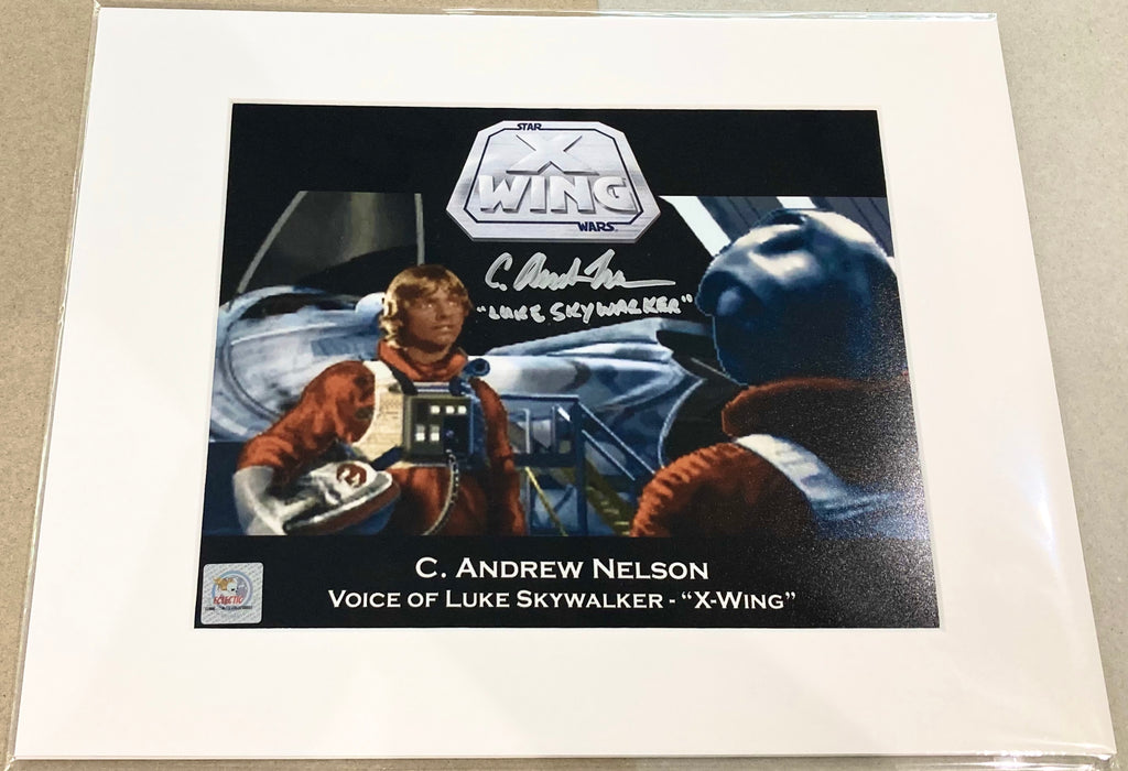 Star Wars: X-Wing Luke Skywalker C. Andrew Nelson Autographed Mounted Photograph with Double Layer Authenticity