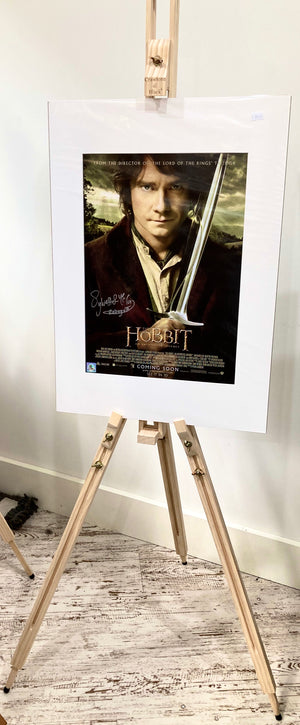 The Hobbit An Unexpected Journey Sylvester McCoy Autographed Film Poster with Triple Layer Authenticity