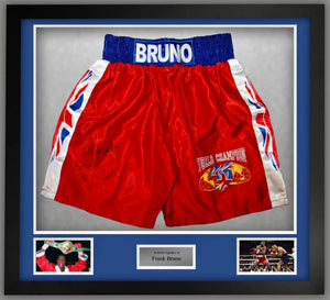 World Champion Custom Boxing Trunks with Hand Signed Autograph by Frank Bruno with Certificate of Authenticity