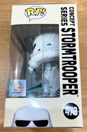 Star Wars Stormtrooper Concept Series Exclusive John Simpkin Autographed 473 Funko POP! with Triple Layer Authenticity