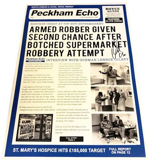 Only Fools and Horses Peckham Echo Top Buy Robbery Vas Blackwood Hand Signed Poster