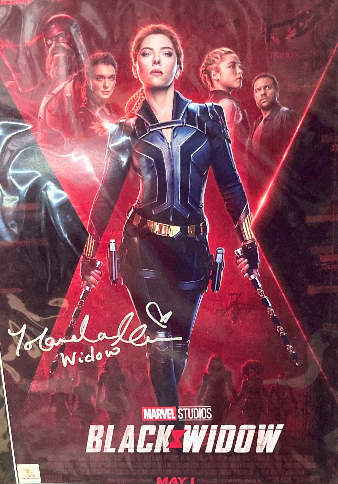 Black Widow Yolanda Lynes Autographed Film Poster with Triple Layer Authenticity
