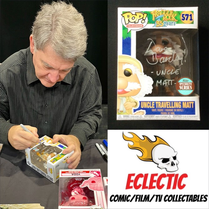 Fraggle Rock Uncle Travelling Matt Dave Barclay Autographed 571 Funko POP! with Triple Layer Authenticity